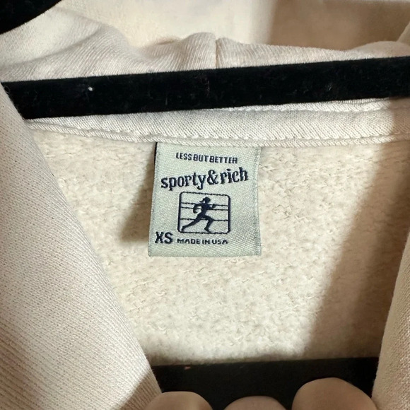 NWT Sporty & Rich X Prince Racquet and Health Club Cream Hoodie Size XS - Picture 4 of 8